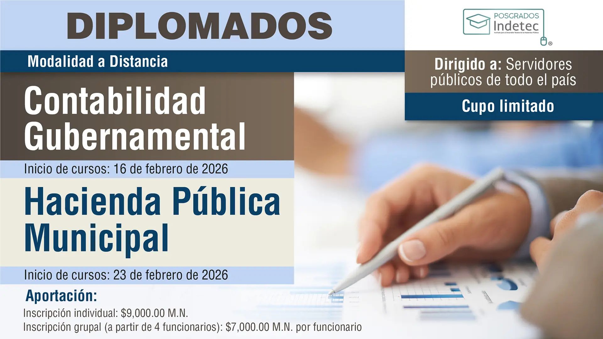 Promoción de diplomado en contabilidad gubernamental, Campus Virtual Indetec