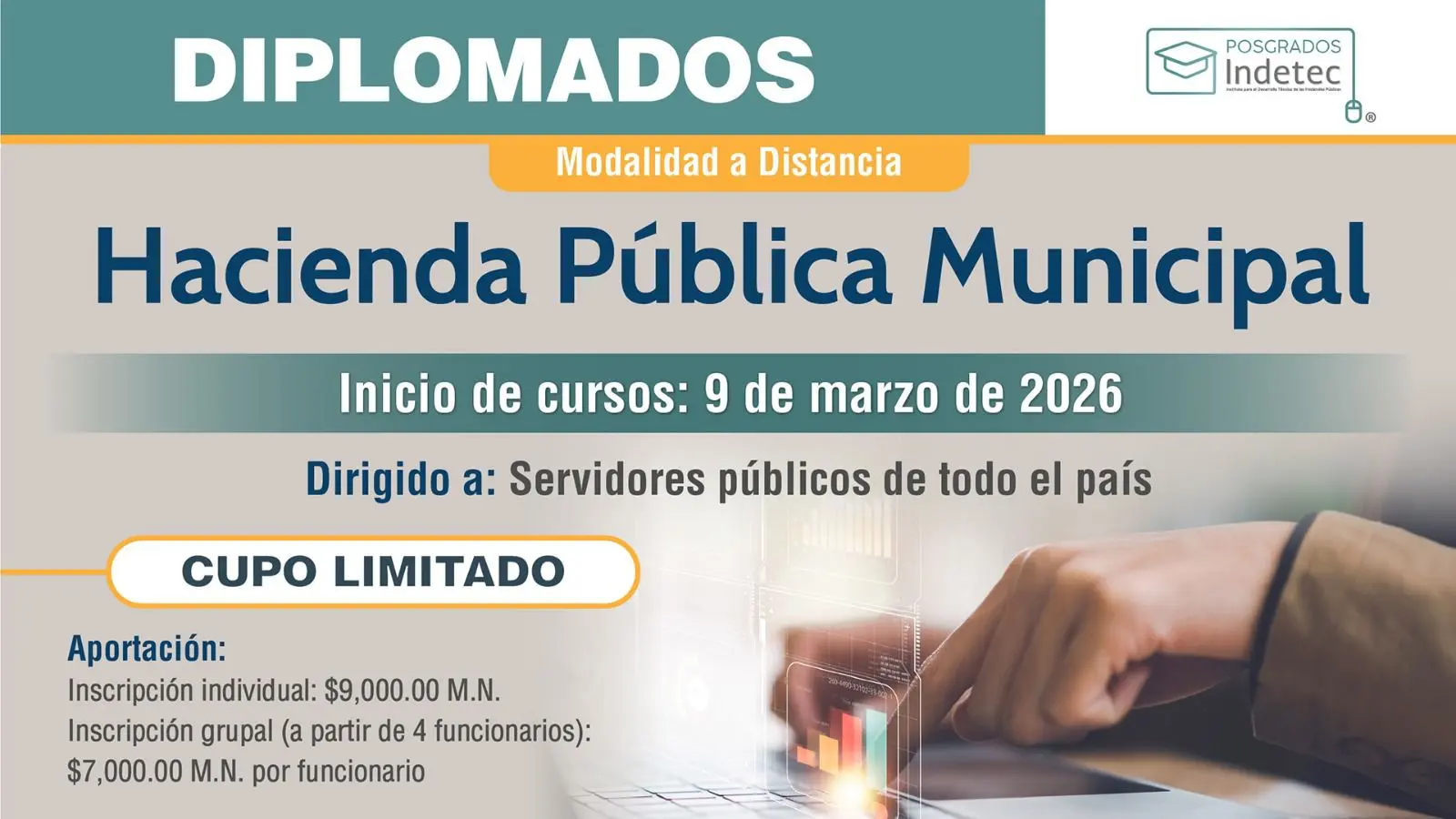 Promoción de diplomado en hacienda municipal, Campus Virtual Indetec