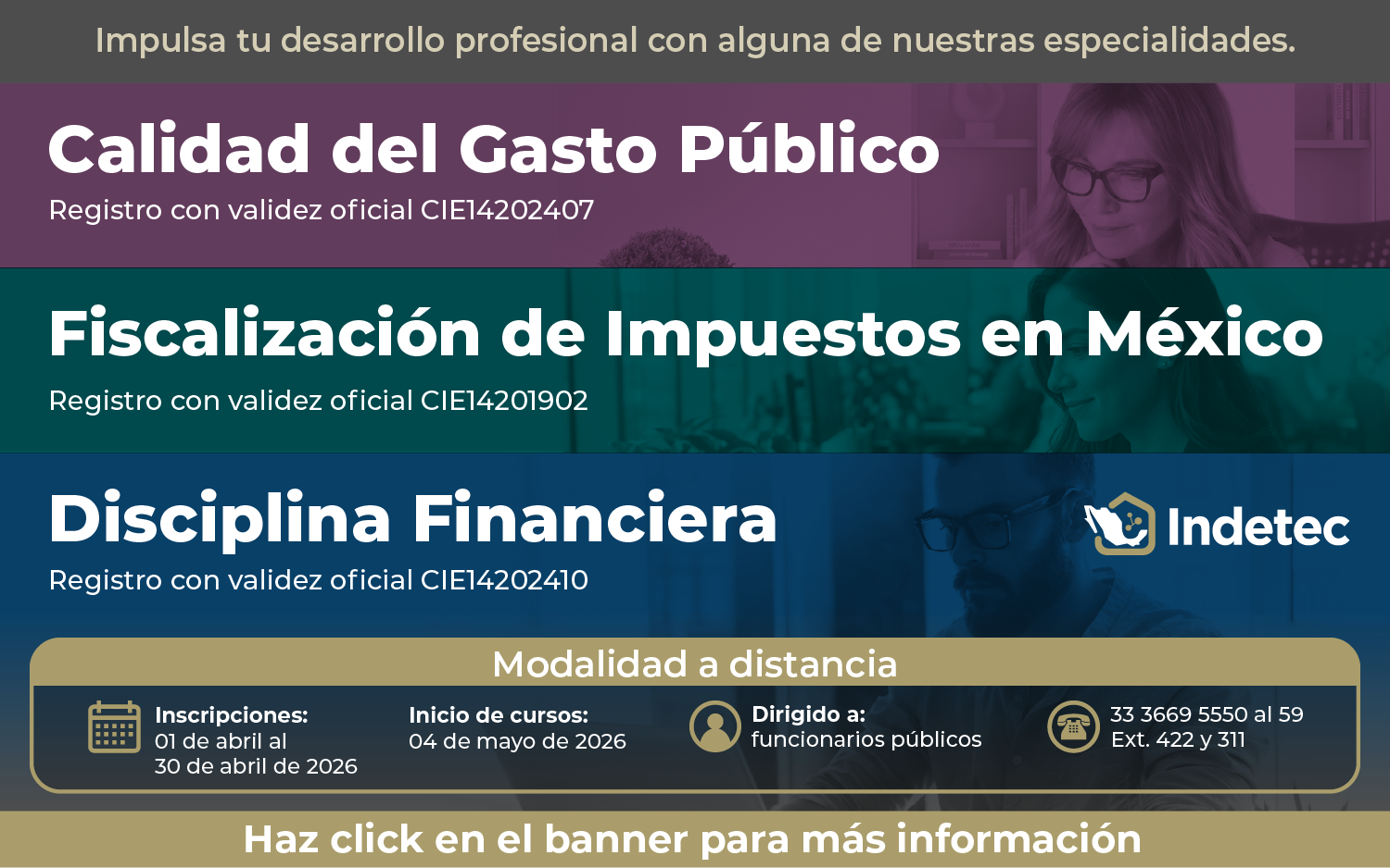 Especialidades Campus Virtual - Indetec